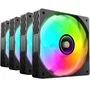 Mars Gaming Kit 4 Ventiladores PC MF-SI4KIT A-RGB Infinity Negro Ultrasilenciosos ARGB con Mando a Distancia